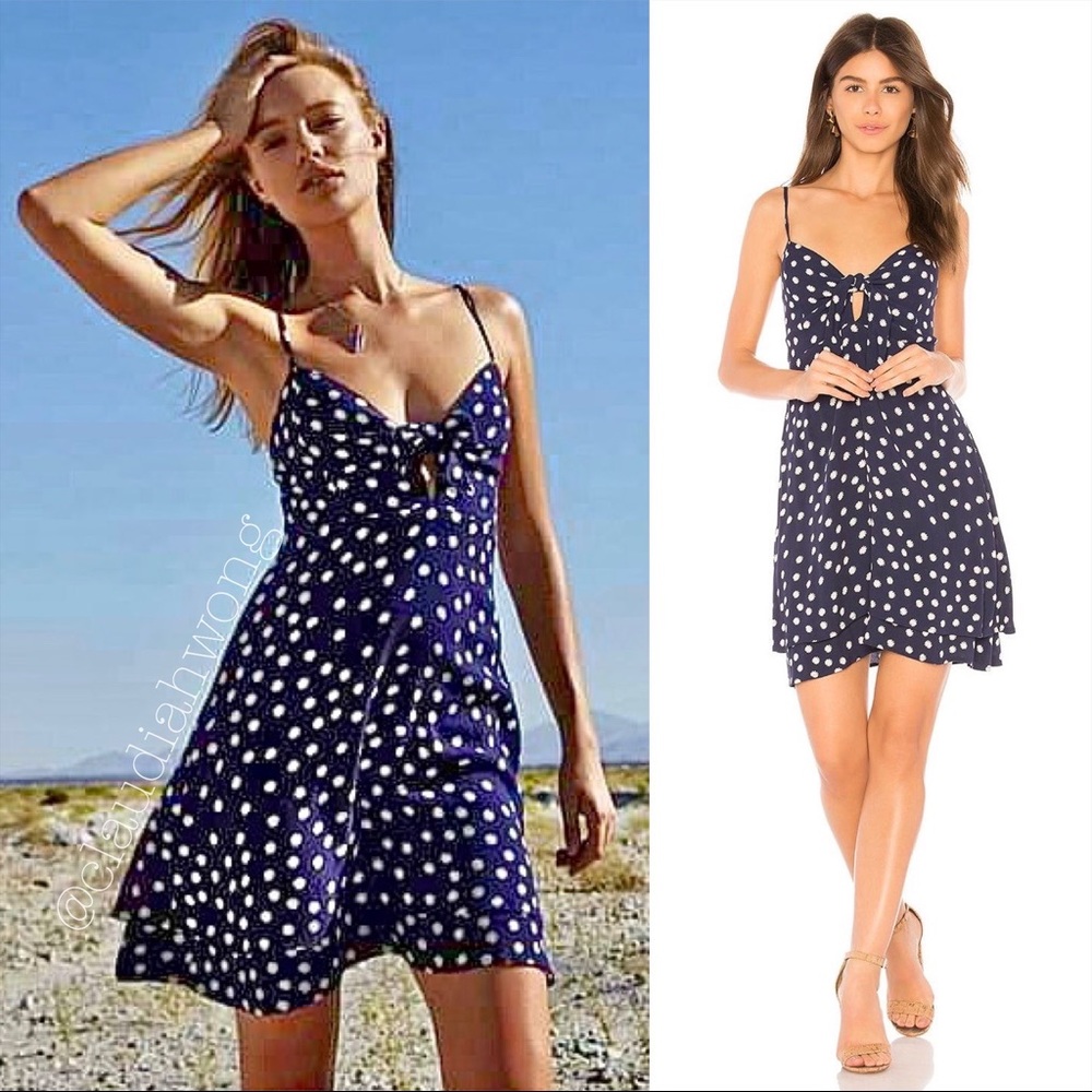RAILS Augusta Floral Cutout Mini Slip Dress in Navy Daisies